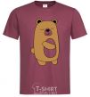 Men's T-Shirt Bear burgundy фото