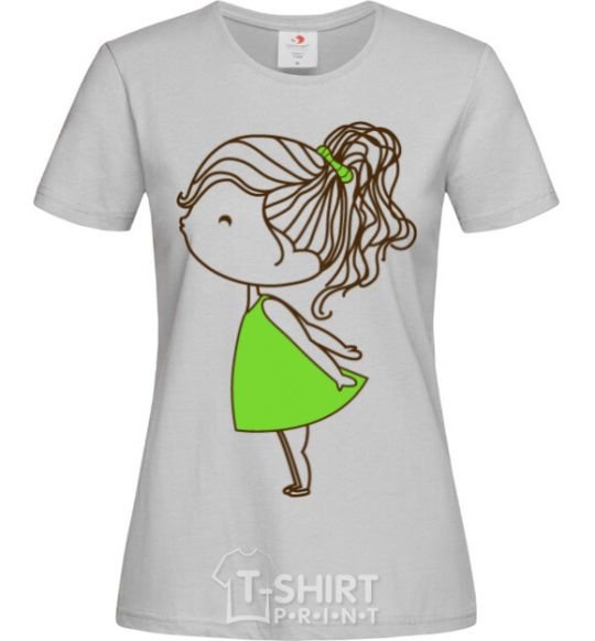 Women's T-shirt Cute girl grey фото