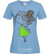 Women's T-shirt Cute girl sky-blue фото