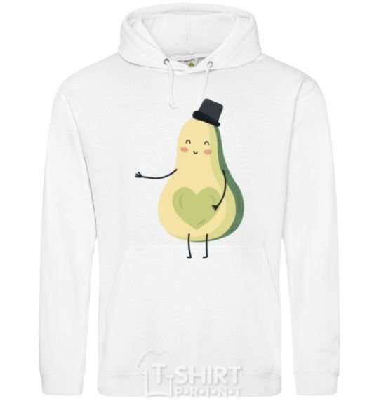 Men`s hoodie Avocado boy White фото