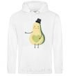 Men`s hoodie Avocado boy White фото