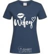 Women's T-shirt Wifey navy-blue фото
