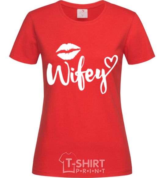 Women's T-shirt Wifey red фото