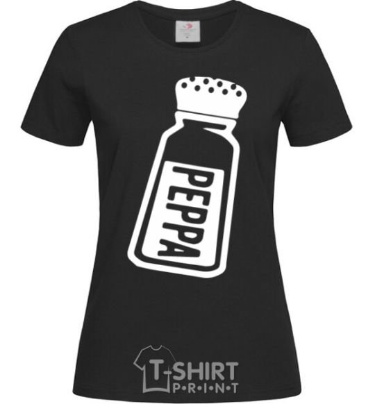 Women's T-shirt Peppa black фото