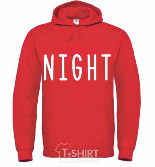 Men`s hoodie Night bright-red фото