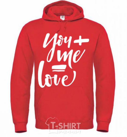 Men`s hoodie You and me love bright-red фото