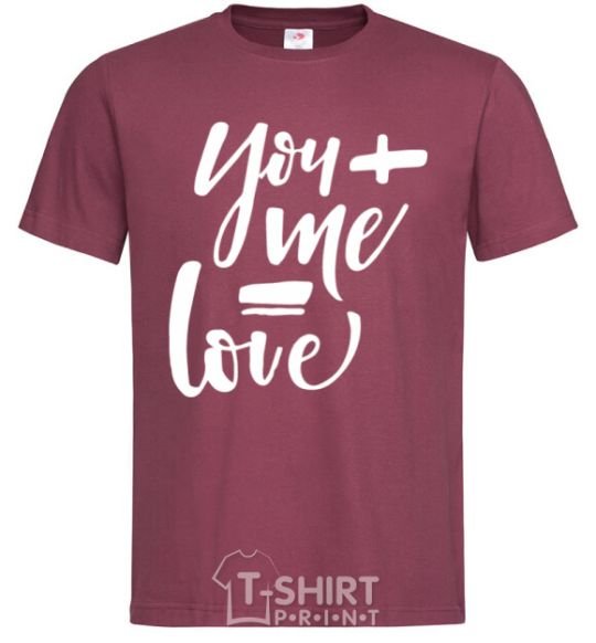 Men's T-Shirt You and me love burgundy фото