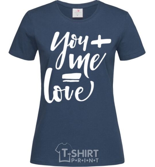 Women's T-shirt You and me love girl navy-blue фото
