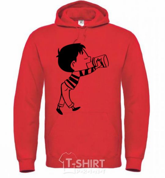 Men`s hoodie Listen boy bright-red фото