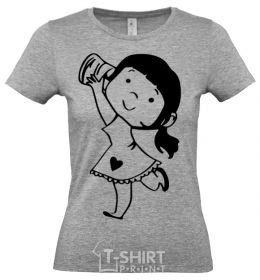 Women's T-shirt Listen girl grey фото