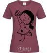 Women's T-shirt Listen girl burgundy фото