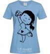 Women's T-shirt Listen girl sky-blue фото