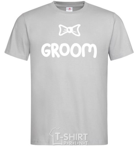 Men's T-Shirt Groom Bow grey фото