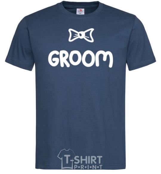 Men's T-Shirt Groom Bow navy-blue фото