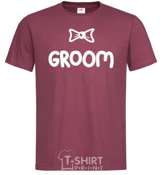 Мужская футболка Groom Bow Бордовый фото