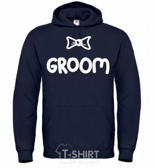 Men`s hoodie Groom Bow navy-blue фото