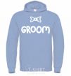 Men`s hoodie Groom Bow sky-blue фото