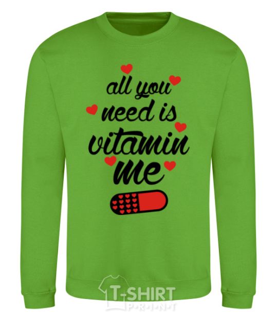 Sweatshirt ALL YOU NEED IS VITAMIN ME orchid-green фото