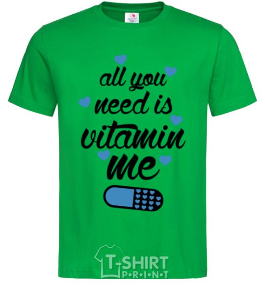 Men's T-Shirt All you need is vitamin me blue print kelly-green фото