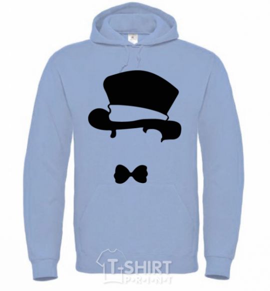 Men`s hoodie GENTLEMANS HAT sky-blue фото