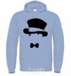 Men`s hoodie GENTLEMANS HAT sky-blue фото