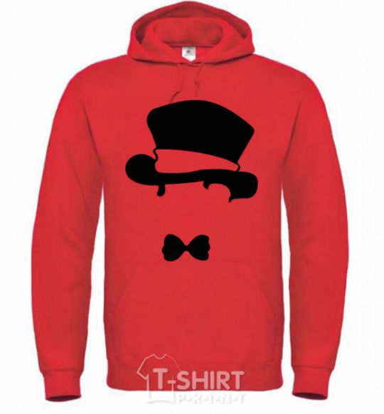 Men`s hoodie GENTLEMANS HAT bright-red фото