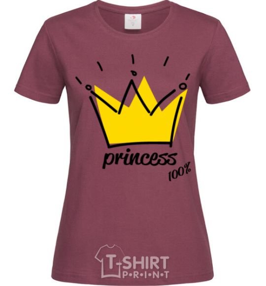 Women's T-shirt Princess burgundy фото
