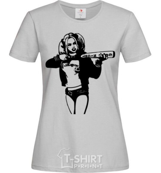 Women's T-shirt Harley Quinn grey фото