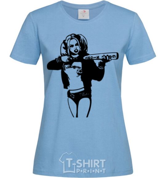 Women's T-shirt Harley Quinn sky-blue фото