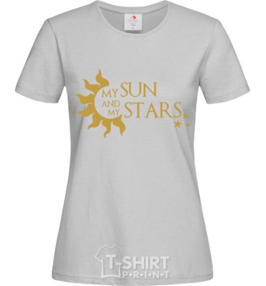 Women's T-shirt My sun and my stars grey фото