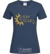 Women's T-shirt My sun and my stars navy-blue фото