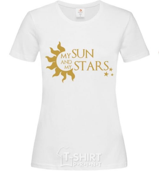 Women's T-shirt My sun and my stars White фото