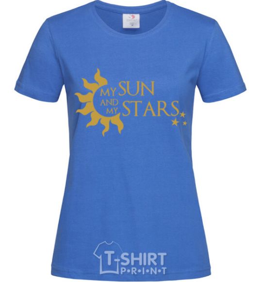 Women's T-shirt My sun and my stars royal-blue фото