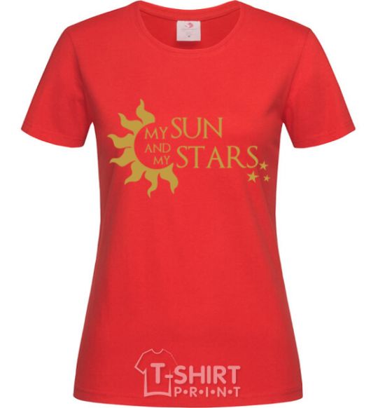 Women's T-shirt My sun and my stars red фото