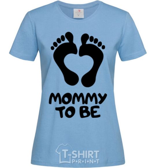 Women's T-shirt Mommy to be sky-blue фото