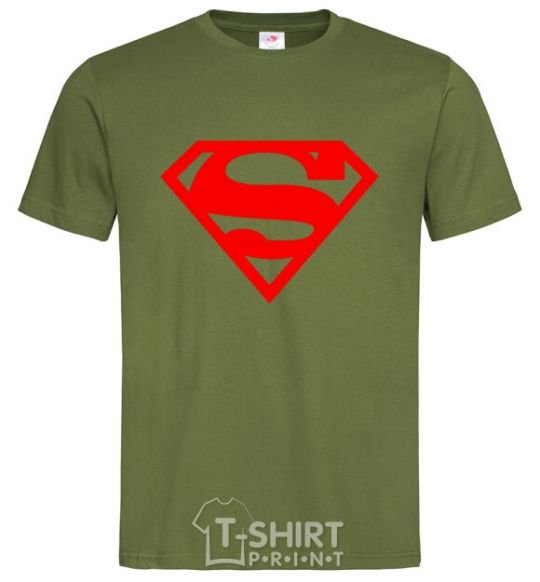 Мужская футболка Super man Оливковый фото