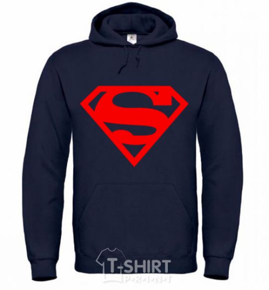 Men`s hoodie Super man navy-blue фото