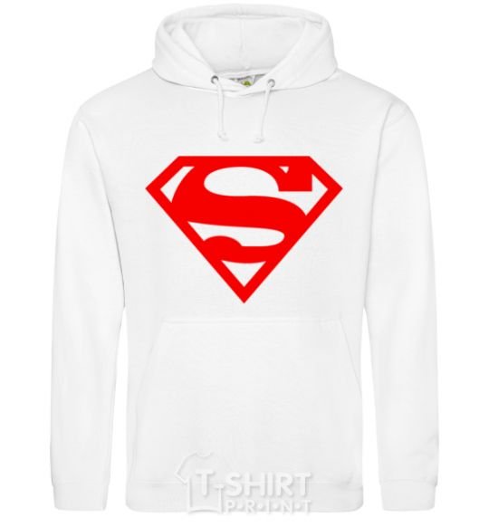 Men`s hoodie Super man White фото