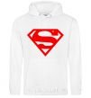 Men`s hoodie Super man White фото