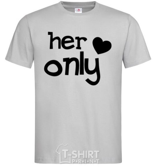 Men's T-Shirt Her only love grey фото