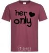 Men's T-Shirt Her only love burgundy фото