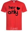 Мужская футболка Her only love Красный фото
