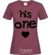 Women's T-shirt His one love burgundy фото