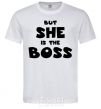 Men's T-Shirt But she is the boss White фото