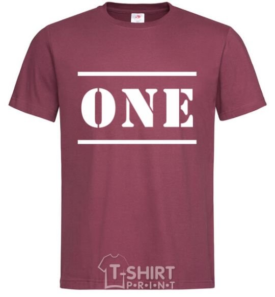 Men's T-Shirt ONE burgundy фото