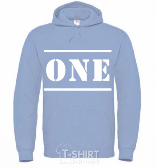 Men`s hoodie ONE sky-blue фото