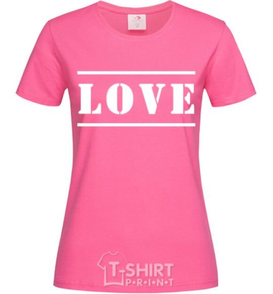 Women's T-shirt Love inscription heliconia фото