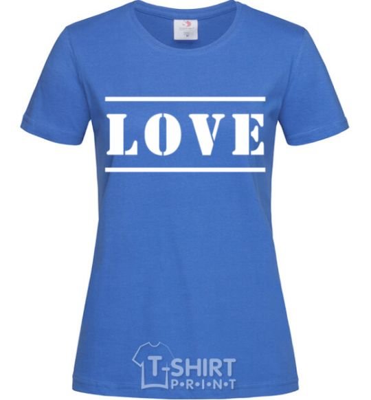 Women's T-shirt Love inscription royal-blue фото