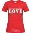 Women's T-shirt Love inscription red фото