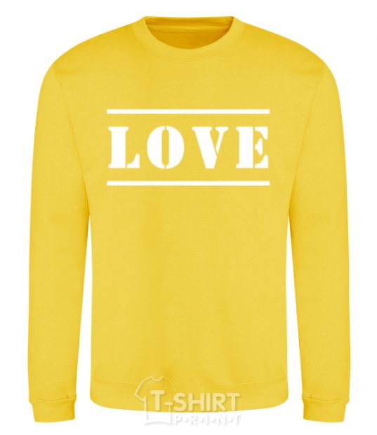 Sweatshirt Love inscription yellow фото
